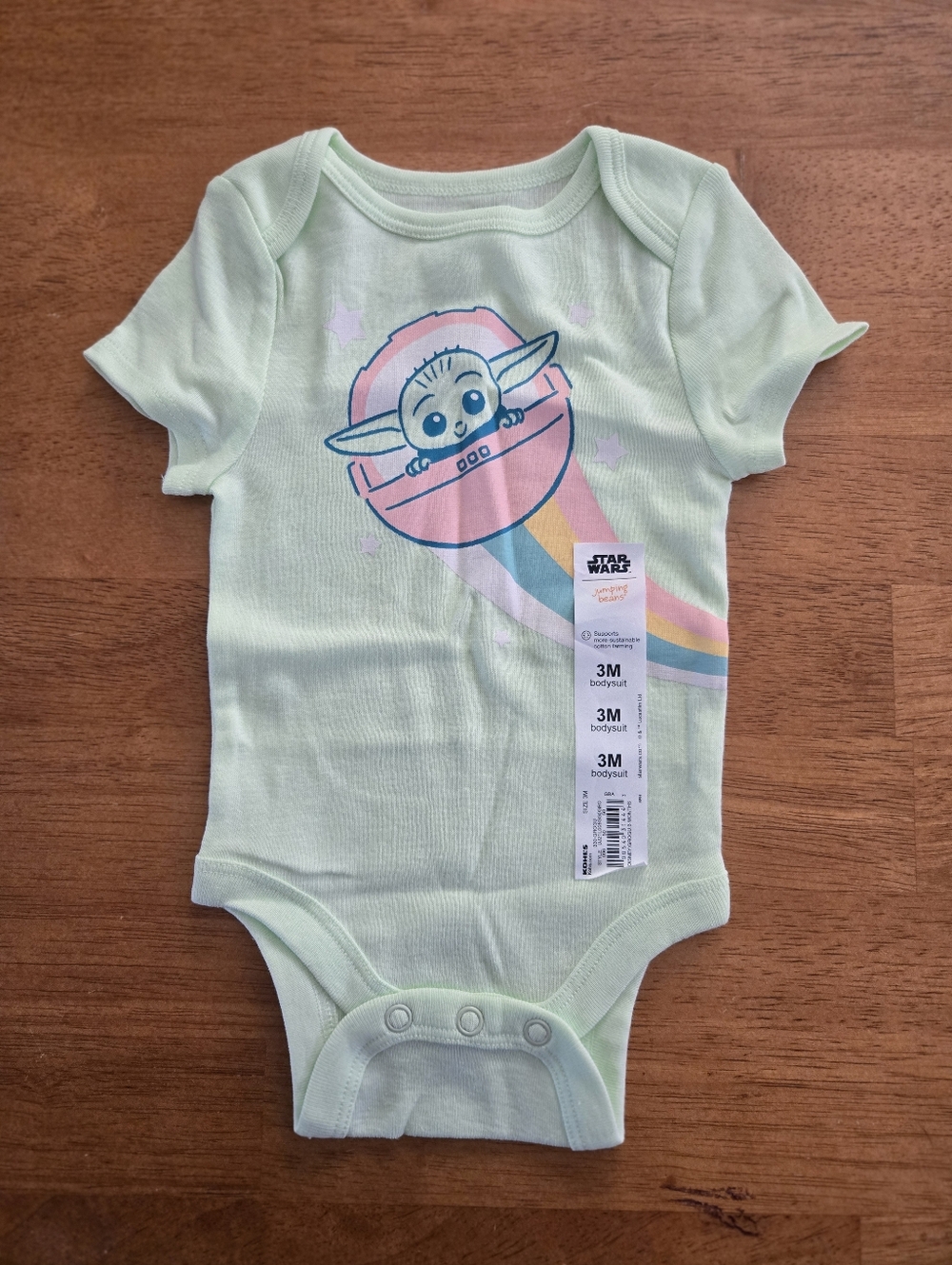 NWT Star Wars The Mandalorian Grogu (Baby Yoda) short-sleeve bodysuit 3 Months